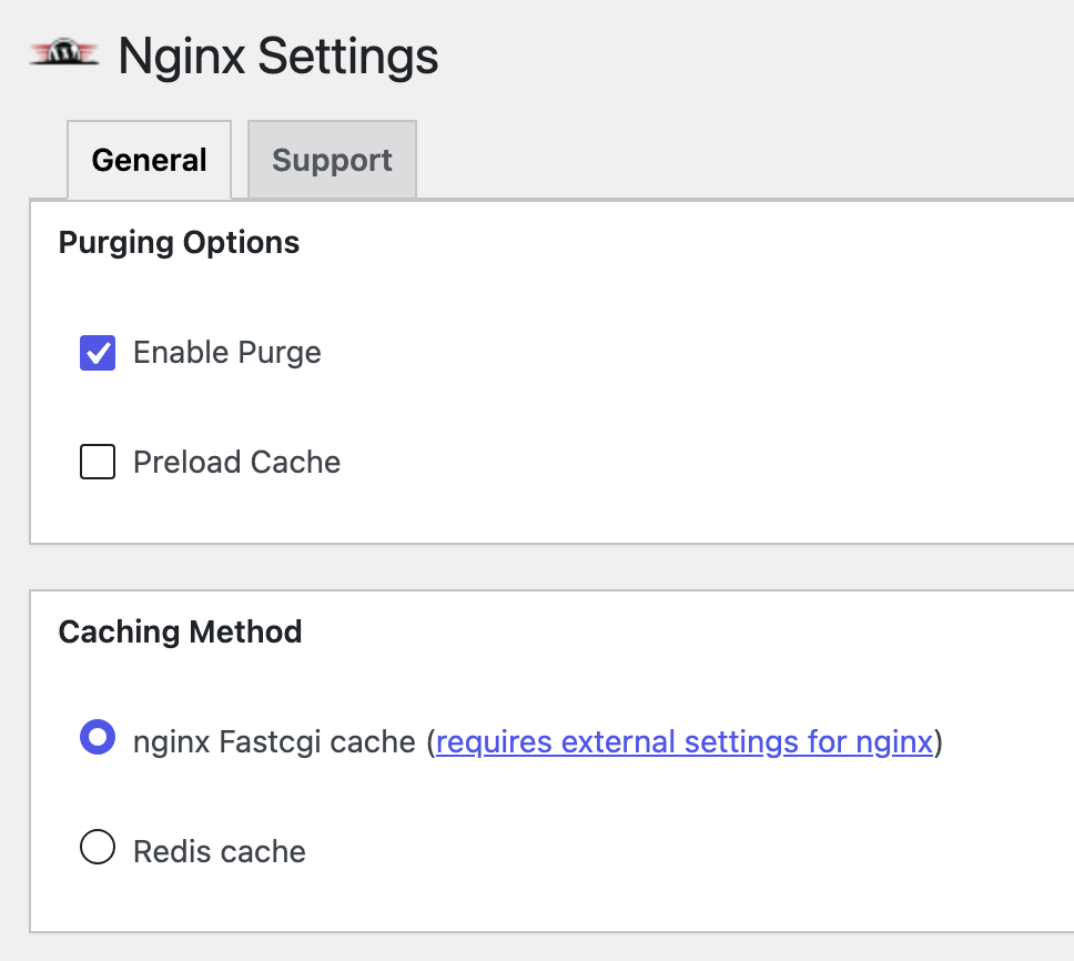 Nginx FastCGI Cache 缓存清除完整指南:为什么改了首页却看不到更新 1 Nginx FastCGI Cache 缓存清除 — Nginx Helper 设置页面